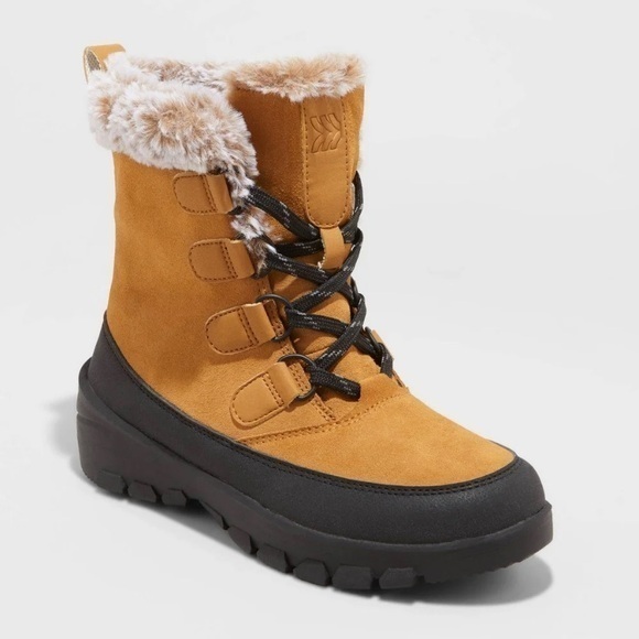 NWT. ALL IN MOTION Women's Tan Winter Boots - Picture 1 of 7